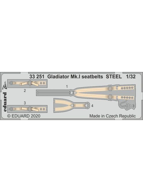 Eduard - Gladiator Mk.I seatbelts STEEL for ICM