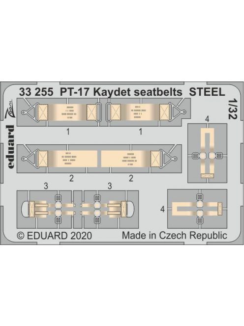 Eduard - PT-17 Kaydet seatbelts STEEL for Roden