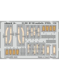 Eduard - Bf 108 seatbelts STEEL for Eduard