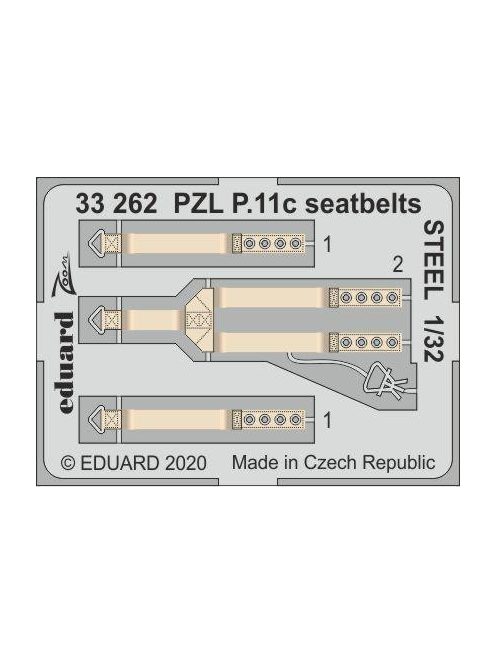 Eduard - PZL P.11c seatbelts STEEL for IBG