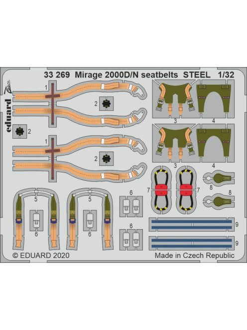 Eduard - Mirage 2000D/N seatbelts STEEL for Kitty Hawk