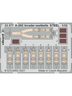 Eduard - A-26C Invader seatbelts STEEL for HOBBY BOSS