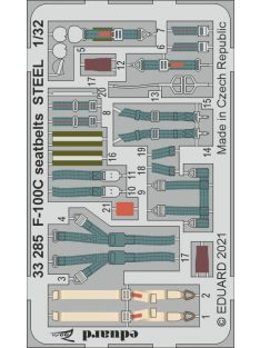 Eduard - F-100C seatbelts STEEL for TRUMPETER