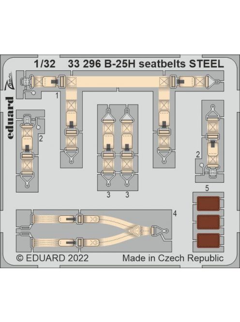 Eduard - B-25H Seatbelts Steel For Hkm