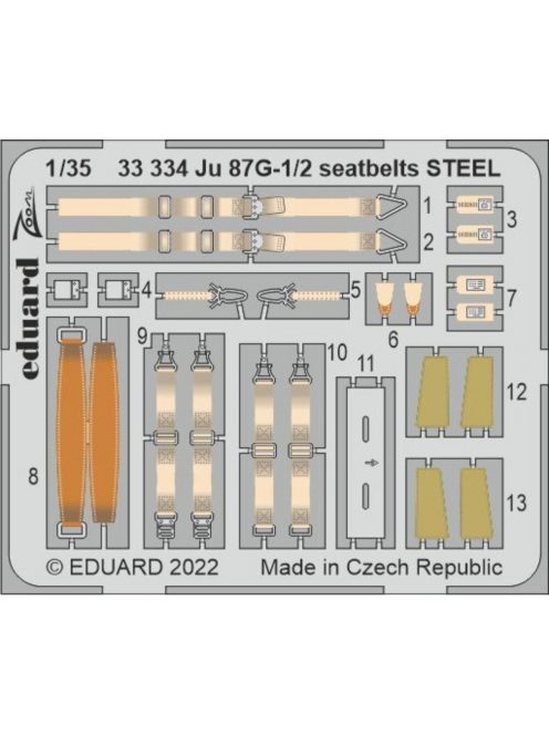 Eduard - Ju 87G-1/2 seatbelts STEEL for BORDER MODEL