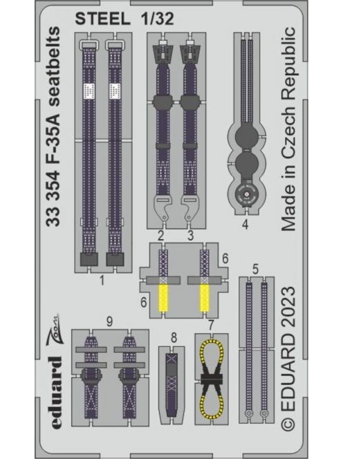 Eduard - F-35A seatbelts STEEL 1/32 TRUMPETER