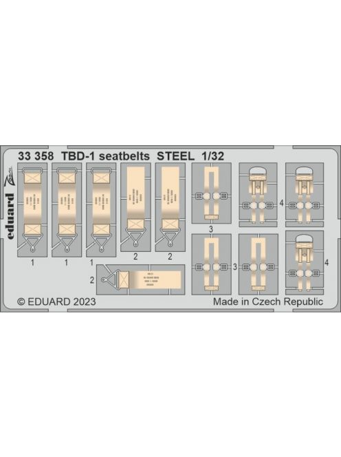 Eduard - TBD-1 seatbelts STEEL 1/32 TRUMPETER