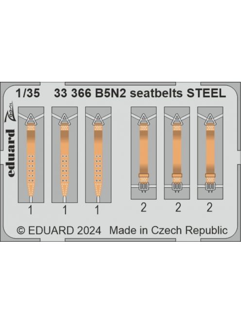 Eduard - B5N2 seatbelts STEEL  BORDER MODEL