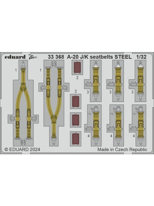 Eduard - A-20J/K seatbelts STEEL  HKM