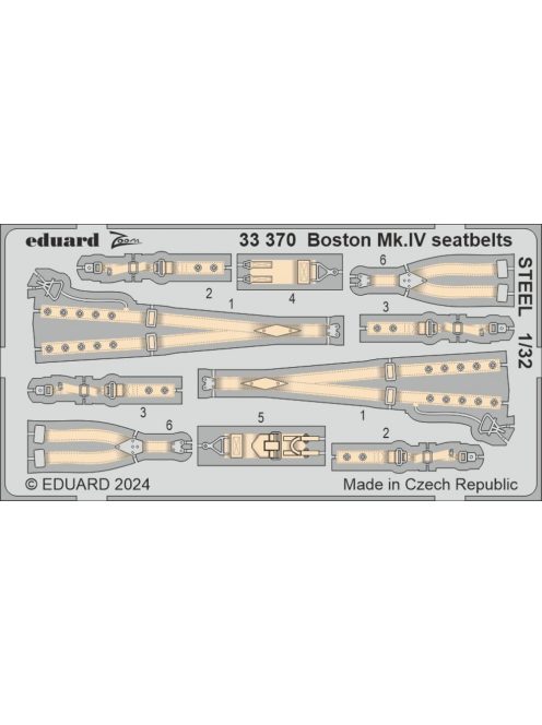 Eduard - Boston Mk.IV seatbelts STEEL  HKM