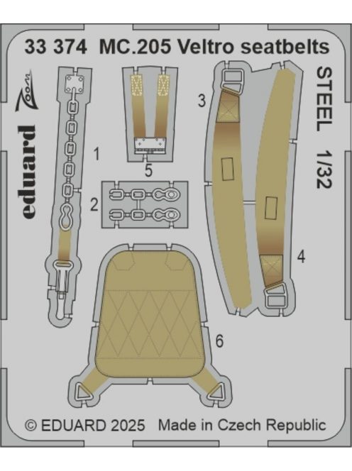 Eduard - MC.205 Veltro seatbelts STEEL  ITALERI