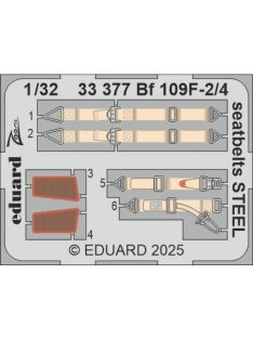 Eduard - Bf 109F-2/4 seatbelts STEEL  HOBBY 2000 / HASEGAWA