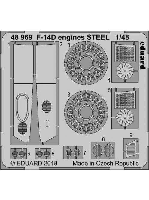 Eduard - F-14D engines STEEL for Tamiya 