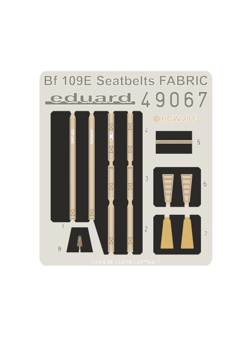 Eduard - Bf 109E seatbelts FABRIC 