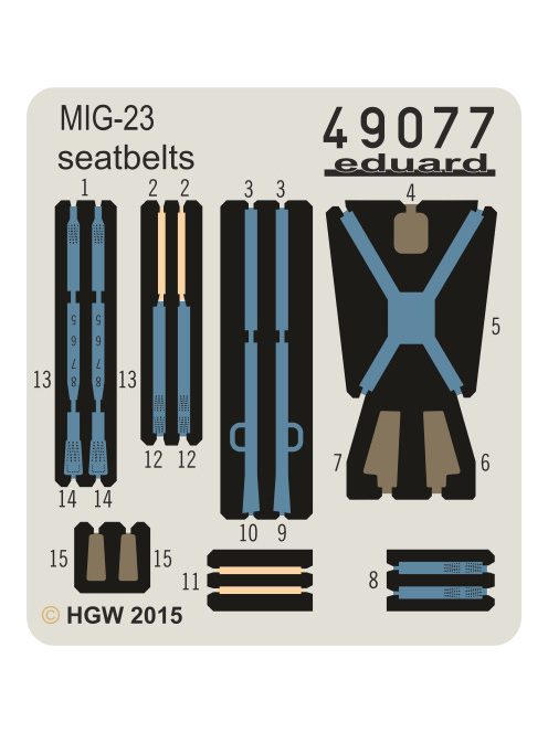 Eduard - MiG-23 seatbelts FABRIC for Trumpeter 