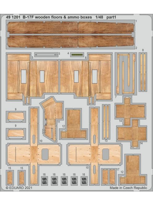 Eduard - B-17F wooden floors & ammo boxes 1/48 for HKM