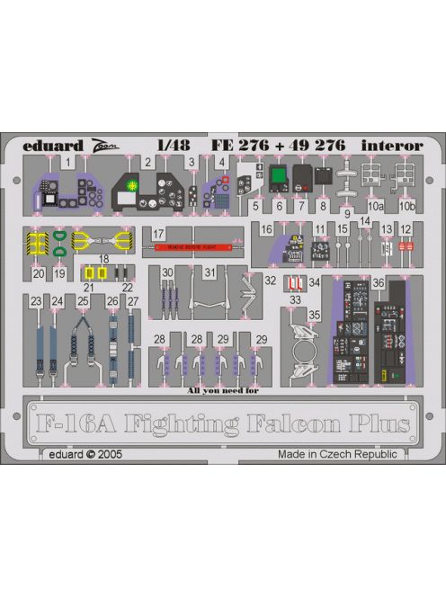 Eduard - F-16A Plus Fighting Falcon interior for Hasegawa