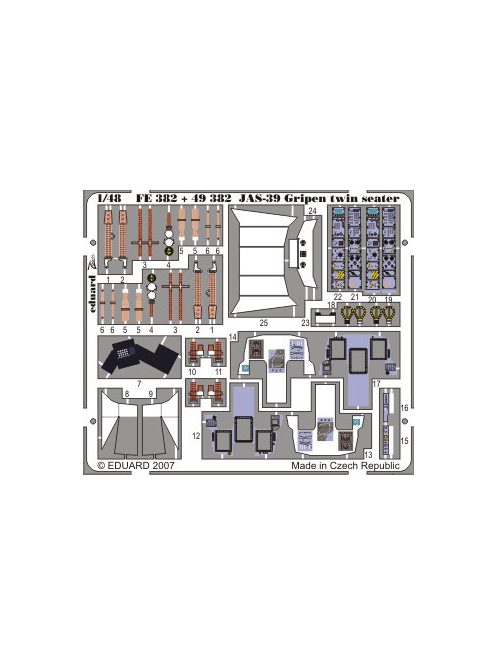 Eduard - JAS-39D Gripen double seater self adhesive for Italeri