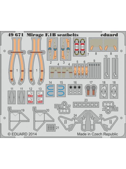 Eduard - Mirage F.1B seatbelts for Kitty Hawk 