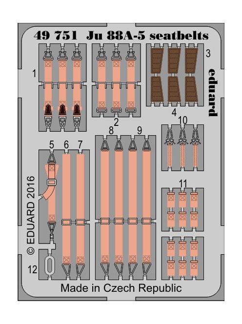 Eduard - Ju 88A-5 seatbelts for ICM 