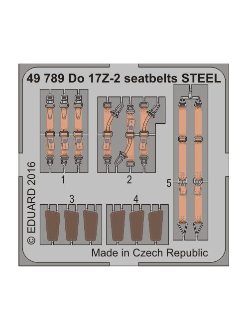 Eduard - Do 17Z-2 seatbelts STEEL for ICM