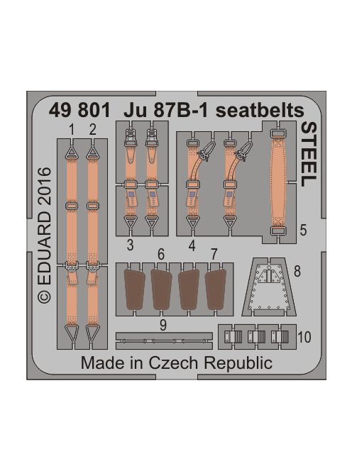 Eduard - Ju 87B-1 seatbelts STEEL for Airfix 