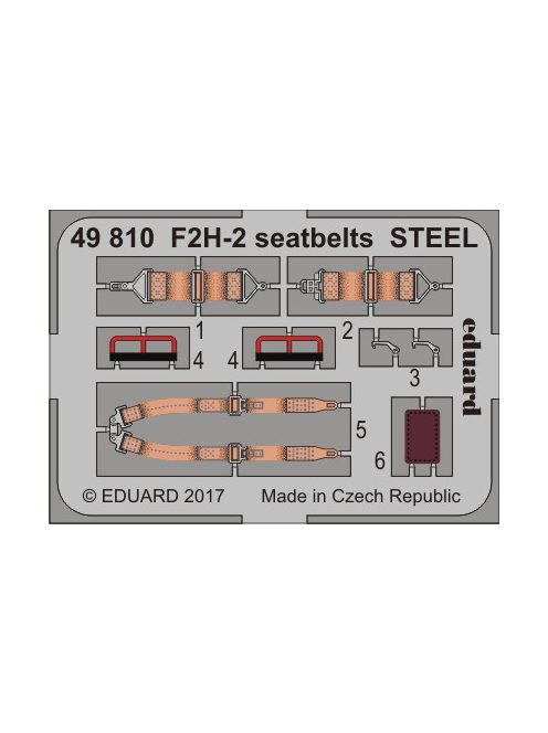 Eduard - F2H-2 seatbelts STEEL for KittyHawk 