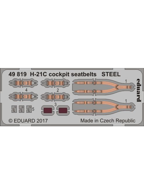 Eduard - H-21C cockpit seatbelts STEEL f. Italeri 