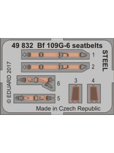 Eduard - Bf 109G-6 seatbelts STEEL for Zvezda 