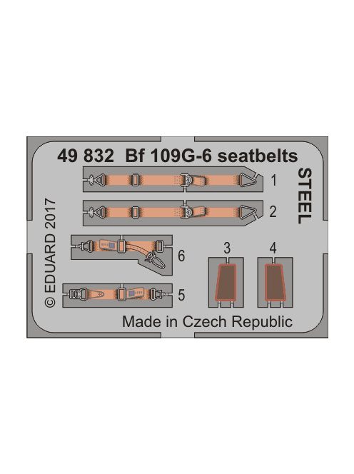 Eduard - Bf 109G-6 seatbelts STEEL for Zvezda 