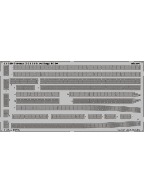 Eduard - German Z-25 1944 railings 1/350 for TRU 