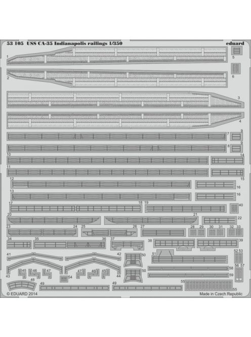 Eduard - USS CA-35 Indianapolis railings f.Academ 