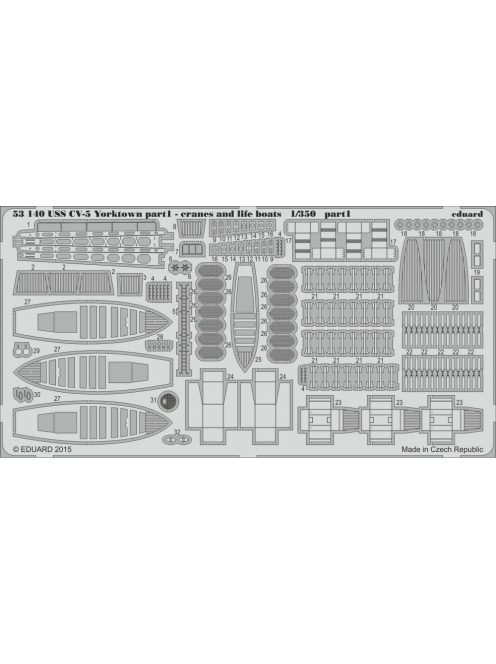 Eduard - USS CV-5 Yorktown part 1 cranes&life boa 