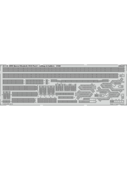 Eduard - HMS Queen Elizabeth 1943 pt 1-railing and ladders for Trumpeter