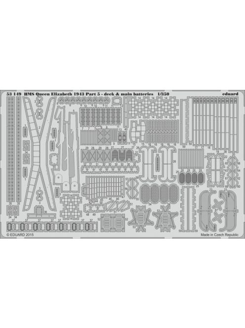 Eduard - HMS Queen Elisabeth 1943 pt 5- deck & main batteries for Trumpeter