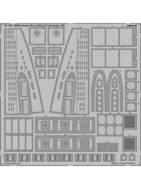 Eduard - DKM U-boat VIIc U-552 pt.3 hull body for Trumpeter