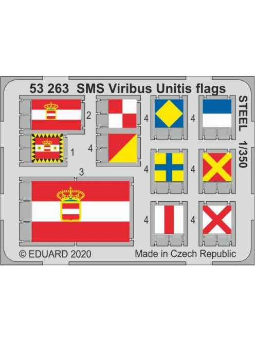 Eduard - SMS Viribus Unitis flags STEEL for Trumpeter