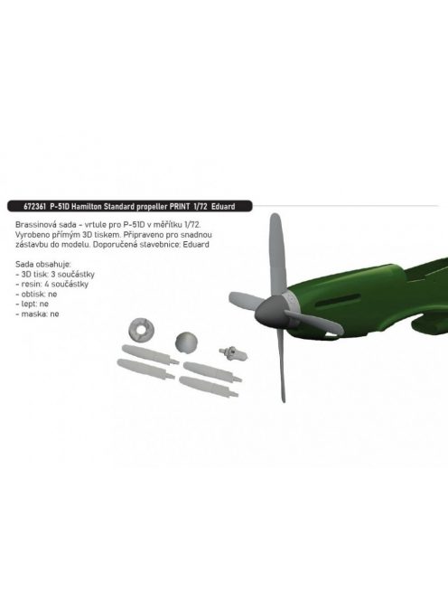 Eduard - P-51D Hamilton Standard propeller PRINT 1/72 recommended for EDUARD