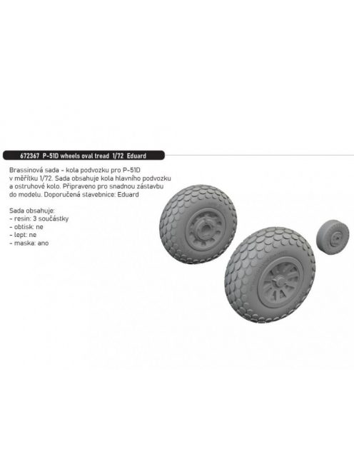 Eduard - P-51D wheels oval tread 1/72 recommended for EDUARD