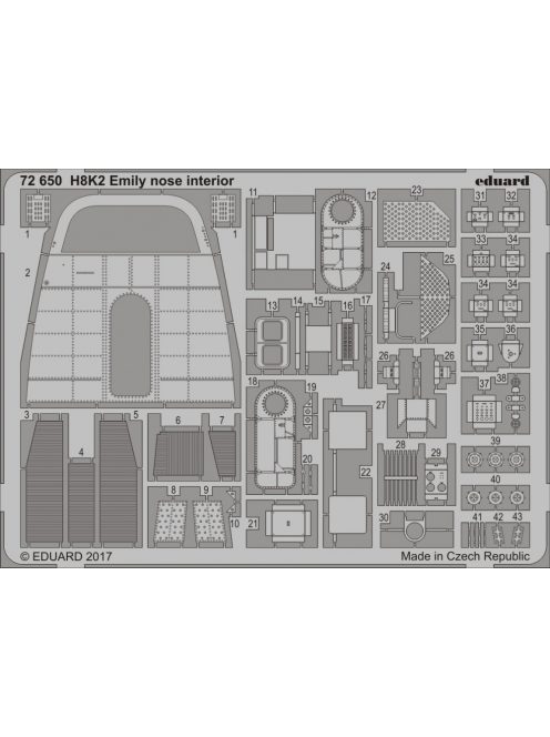 Eduard - H8K2 Emily nose interior for Hasegawa 