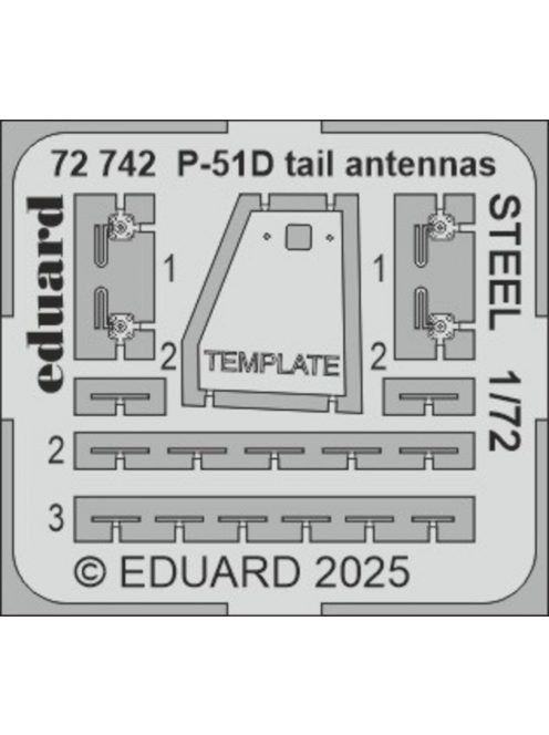 Eduard - P-51D tail antennas STEEL