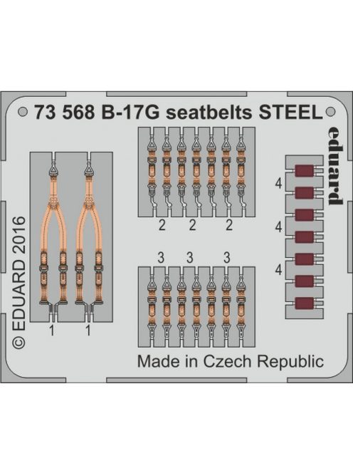 Eduard - B-17G seatbelts STEEL for Airfix 