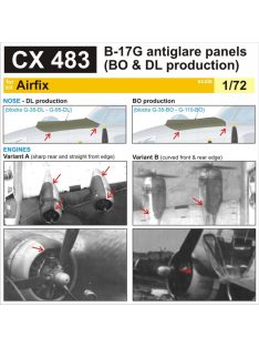 Eduard - B-17G antiglare panels(BO&DL produktion) for Airfix