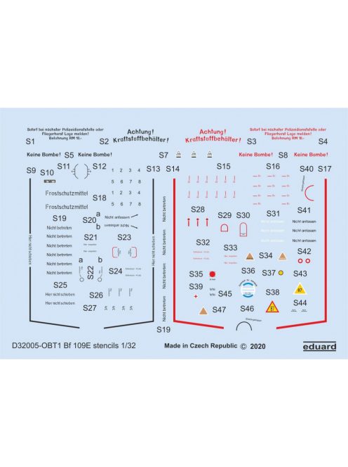 Eduard - Bf 109E stencils for Eduard