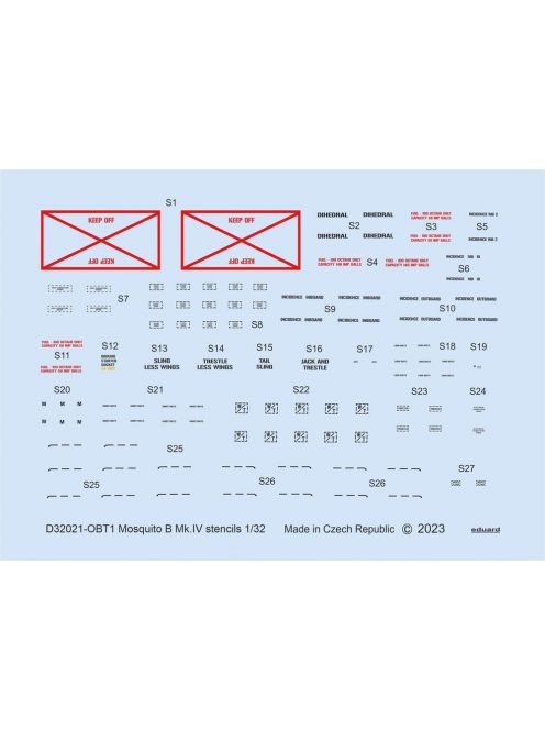 Eduard - Mosquito B Mk.IV stencils 1/32 for HKM