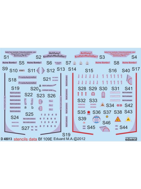Eduard - Bf 109E stencils 