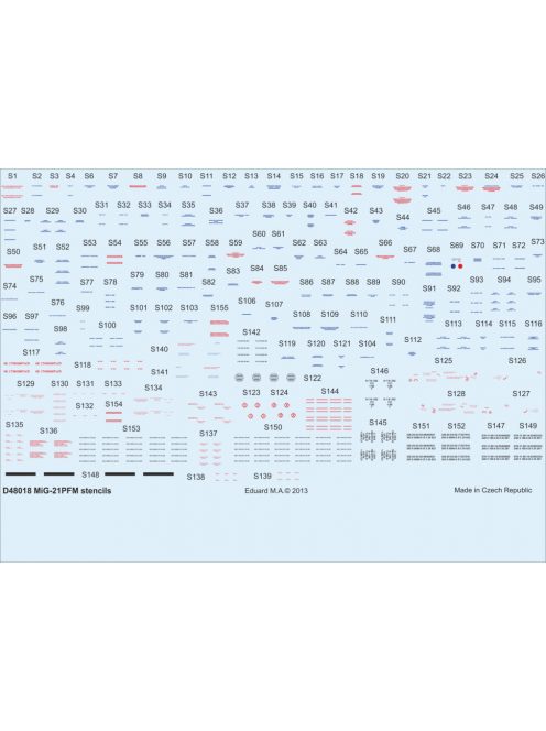 Eduard - MiG-21PFM stencils for Eduard 