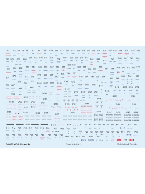 Eduard - MiG-21R stencils for Eduard 