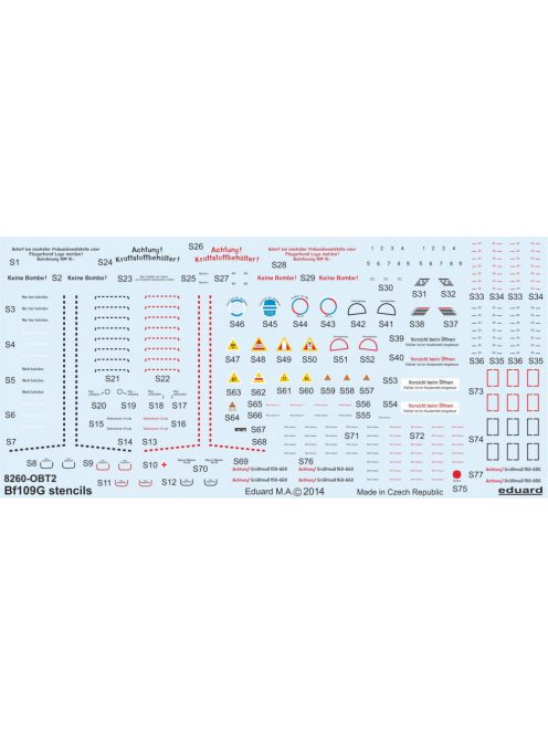 Eduard - Bf 109G stencils for Eduard 