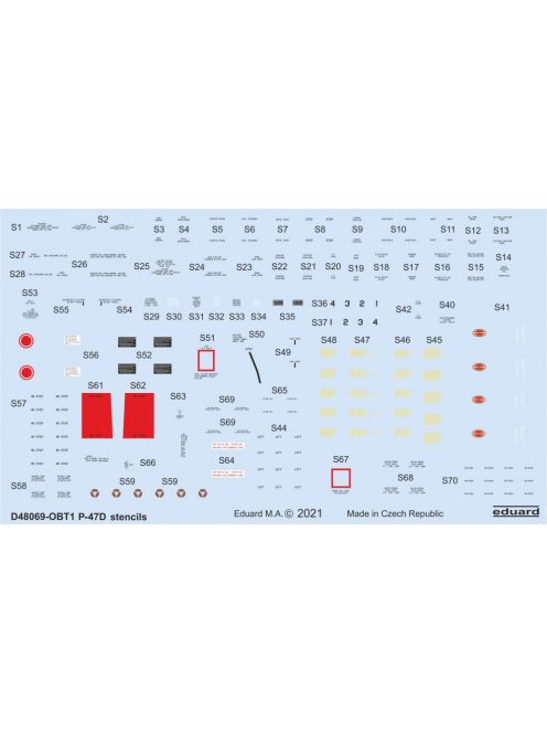 Eduard - P-47D stencils for Eduard,Tamiya